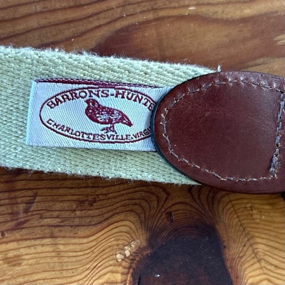 Barrons Hunter Belt Size 36 Hawks Ridge Golf Club Embroidered Green Leather - Picture 3 of 9